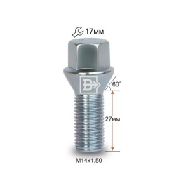 БОЛТ КОЛЕСА М14х1,5х27 кл.17