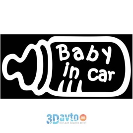 НАКЛЕЙКА BABY IN CAR 95x200