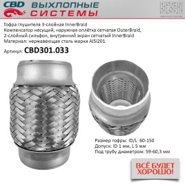 ГОФРА РЕЗОНАТОРА D60/L150мм
