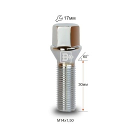 БОЛТ КОЛЕСА М14х1,5х30 кл.17