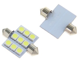 СВЕТОДИОД T11 БЕЛЫЙ  9 SMD 39мм 