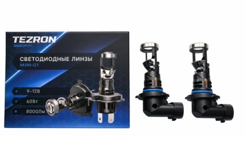 СВЕТОДИОДЫ НВ3 60W 6500K 8000LM ЛИНЗЫ TEZRON MINI фото 1