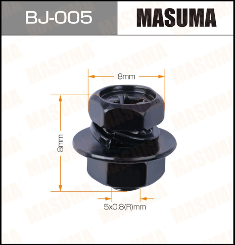 БОЛТ М 5х8х0,8 С ГАЙКОЙ MASUMA фото 1