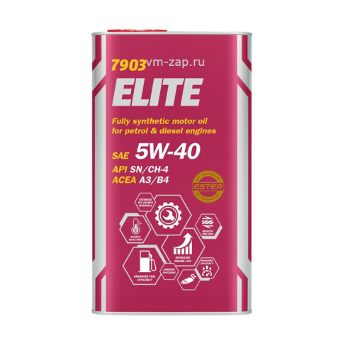 МАСЛО MANNOL Elite 5W40 1л син. фото 1