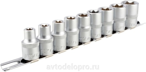 НАБОР ГОЛОВОК 1/2  9пр.Е10-Е24 АД НА ПЛАНКЕ фото 1