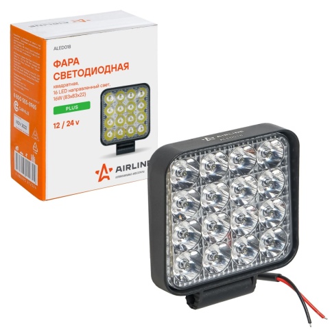 ПРОТИВОТУМАНКА 16LED. РАСС.СВЕТ 83*83*22мм фото 1