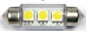 СВЕТОДИОД T11 БЕЛЫЙ  3 SMD 41мм  фото 1
