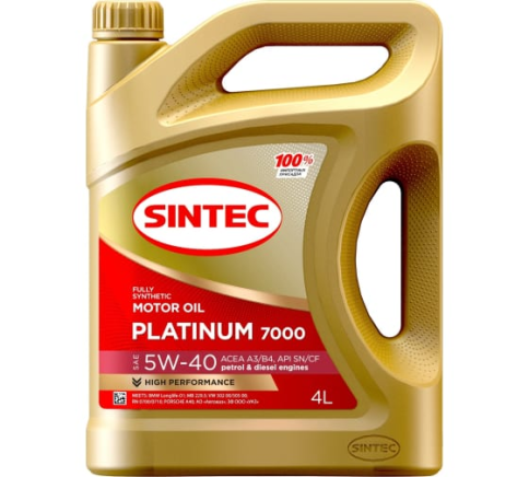 МАСЛО SINTEC PLATINUM A3/B4 5W40 4л син фото 1